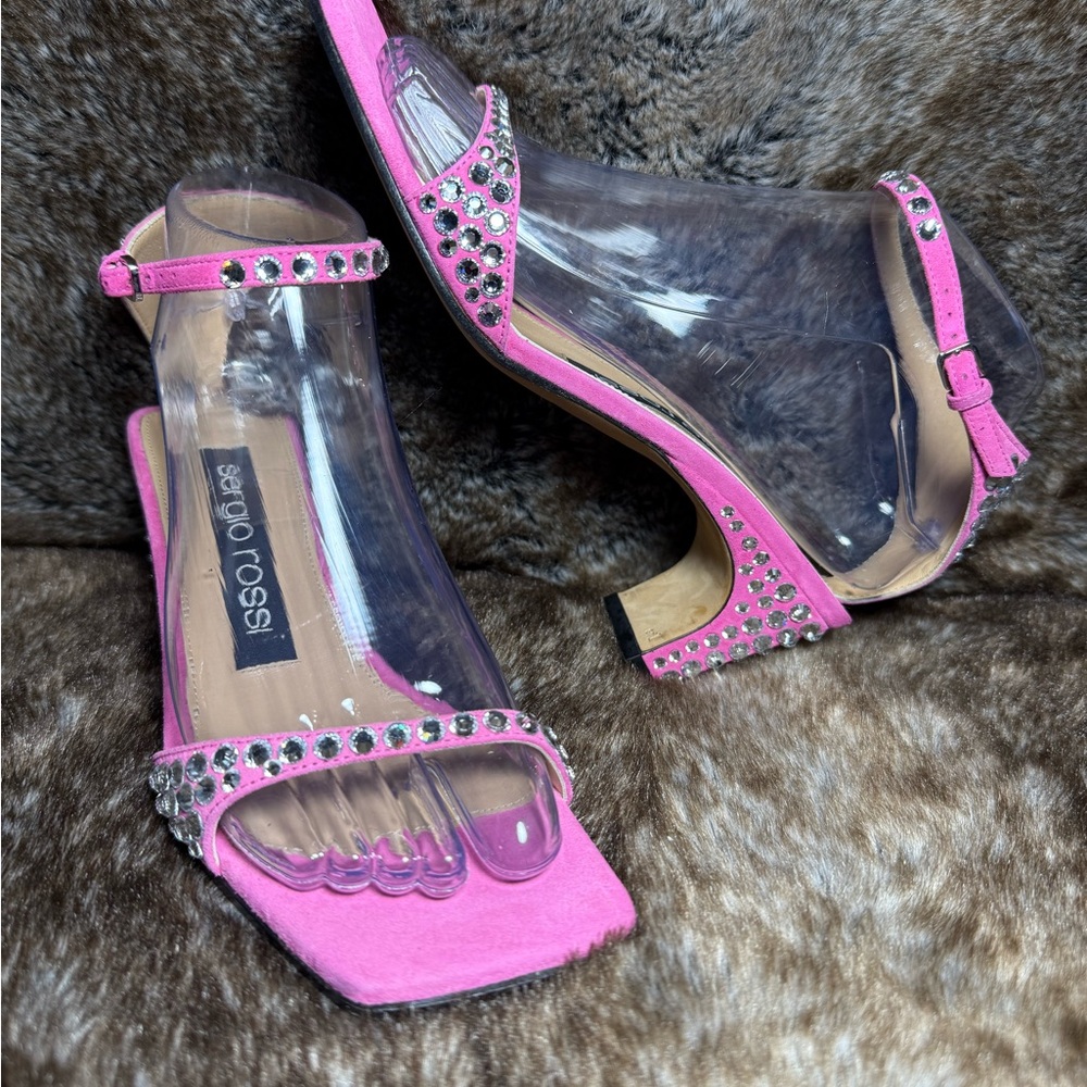 SERGIO ROSSI
Embellished Suede Sandals